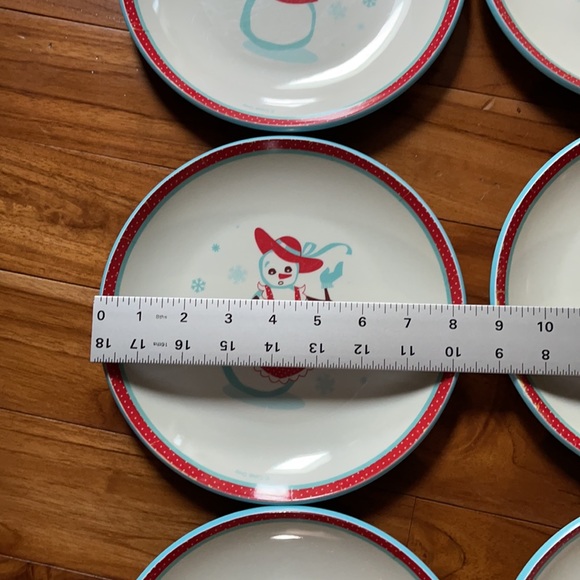 Snowman plate set melamine snowman plates -set of 6 - Picture 6 of 8